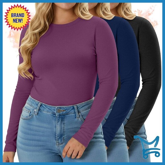 Other - Plus Size Thermal Long Sleeve Shirts Fleece Lined Slim Fit 3 Pack
